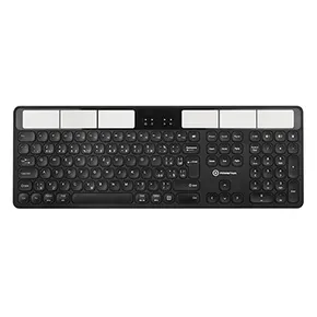 Powerton SolarSlim, Solar Keyboard integrovaná, CZ/SK, Multi-Device typ 2.4 GHz Dongle + Dual Bluetooth, schnurlos, schwarz